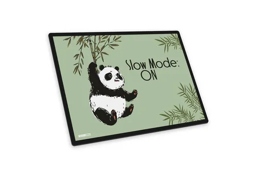 itenga Schreibtischunterlage itenga Schreibunterlage V1 Motiv Panda Slow Mode ON