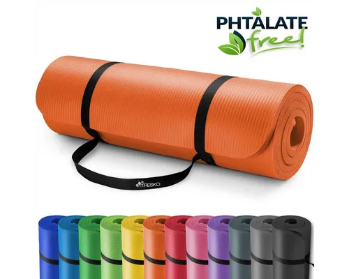 TRESKO rutschfeste Gymnastikmatte mit Tragegurt – gepolsterte Sportmatte für Fitness und Yoga - Die TRESKO Gymnastikmatte ist perfekt für Fitness, Yoga und Pilates. Sie bietet durch den hochwertigen NBR-Schaumstoff optimalen Komfort und Rutschfestigkeit. Inklusive praktischen Tragegurt für einfachen Transport.