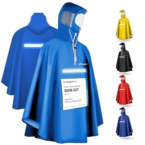 CYCLEHERO Regenponcho Fahrrad – Extra wasserdicht und robust