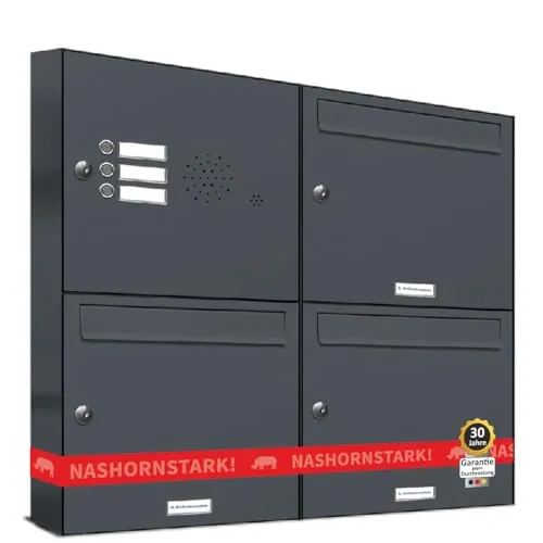 Briefkästen Grau von AL Briefkastensysteme
