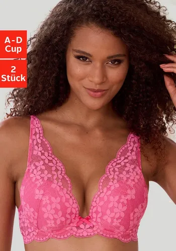 Push-up-BH PETITE FLEUR, Damen, Gr. 85, Cup C, pink - Funktionsunterwäsche: Feminin gestalteter Push-up-BH mit herausnehmbaren Kissen für ein tolles Dekolleté, aus zarter Spitze und verstellbaren Trägern für optimalen Tragekomfort.