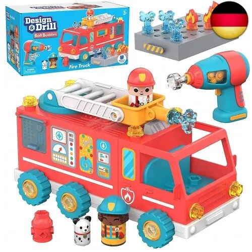 Learning Resources Design & Drill Schrauberkumpel-Feuerwehrauto,