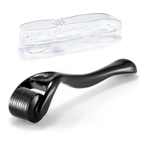 Derma-Roller 0.5mm, Bartroller Bartwuchs, Narbenroller, Microneedling Roller, Derma Roller für Haare, Gesicht und Bart Wachstum, Haarroller für Männer und Frauen