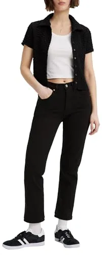 Levi's Damen 501® Crop Jeans - Black Heart, 29W/30L - Jeans mit hohem Bund und charakteristischem Straight Fit, aus leichtem und bequemem Stoff. Perfekt für deinen individuellen Look und nachhaltig durch die Better Cotton Initiative.