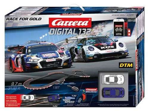 Carrera 30040 Digital 132 Race for Gold - Audi 1:32 - Carrera Slotcar, Maßstab 1:32, digital gesteuert für spannende Rennen und perfekte Kontrolle.