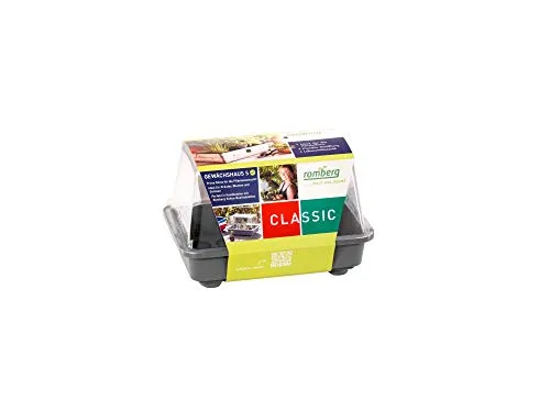 Romberg 10094101 Gewächshaus S 29 x 29 x 19 cm Color (Zimmergewächshaus), Farbe:grau