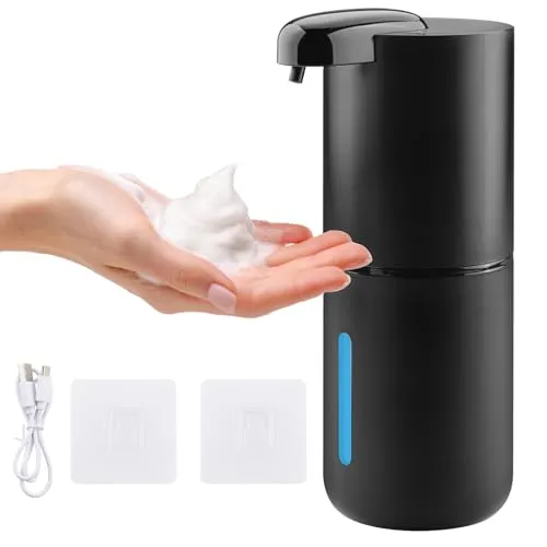 Beihre Seifenspender Automatisch, 400ML Wandbefestigung Elektrischer Soap Schaumseifenspender mit Sensor USB Aufgeladen Werden für Küchen Bäder Schulen Hotels,Büro
