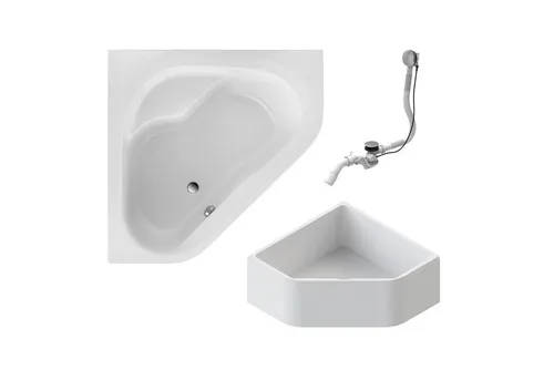 Schulte Badewanne Garda 135x135 cm - Komfort für zwei - Sanitäranlagen & Zubehör: Diese elegante Eckbadewanne aus hochwertigem Acryl bietet ergonomische Rückenlehnen für entspanntes Baden zu zweit und hält das Wasser lange warm.