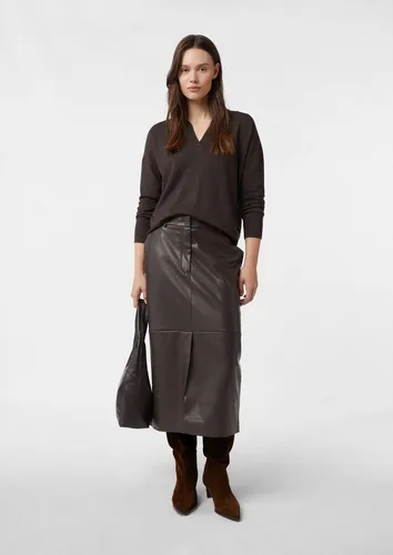 comma Midirock Rock Midi-Rock in Glattleder-Optik in braun von comma,