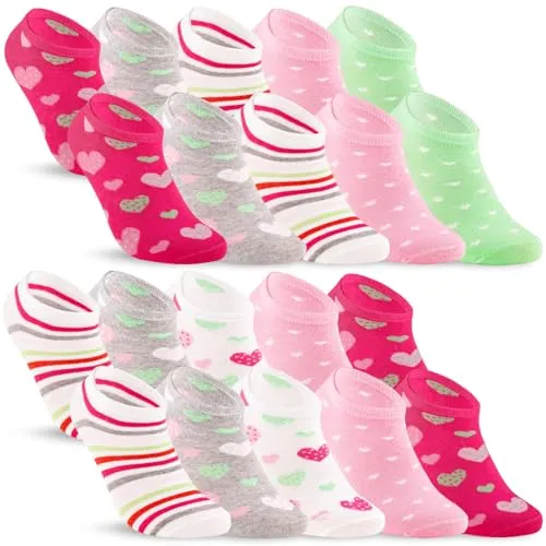 Paar Kinder Sneaker Socken Jungen & Mädchen Baumwolle Kindersocken 56285 (31-34) 10