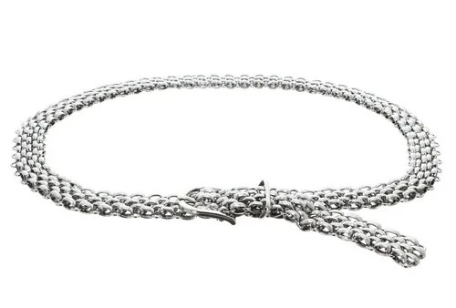 Vanzetti Synthetikgürtel Chain Belt 25 mm - Lederimitatgürtel mit extravagantem Kettendesign, stufenlos verstellbar für perfekten Sitz und ideal, um Outfits stilvoll zu akzentuieren.