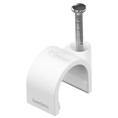 100x Nagelschelle 12mm für Kabel Weiß Kabelschelle mit Nagel Kabelklemme