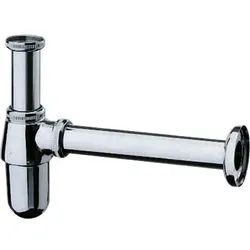hansgrohe Siphon - Tassensiphon für Waschbecken, verstellbarer Wandabstand von 225 mm und elegantes Chrom-Finish