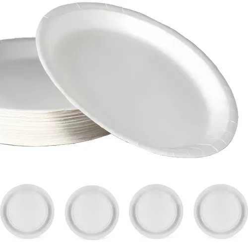 Pappteller Campingteller Campinggeschirr Picknickgeschirr Rund Teller Set 20cm