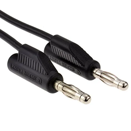 Stackable Banane Stecker Prüfung Anschlusskabel oder Lautsprecher Hi Fi Kabel 1 m Schwarz [1 Meter]