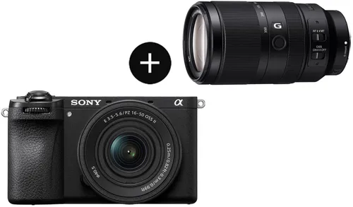 SONY Systemkamera α6700 mit SEL70350G Objektiv, schwarz - Kompakte Systemkamera mit 26 MP, neuester KI-Technologie und 4K Videoaufnahme. Ideal für kreative Abenteuer, ausgestattet mit einem lichtstarken Telezoom-Objektiv für vielfältige Aufnahmemöglichkeiten.