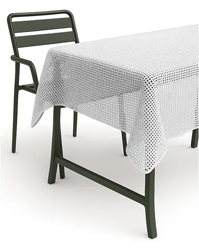 texpot Gartentischdecke 110 x 140 cm Hellgrau Karo wetterfest geschäumt rutschfest