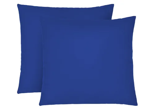 Biberna Kissenbezug Blau 40 x 40 cm 2 Stück Feinjersey 100% Baumwolle