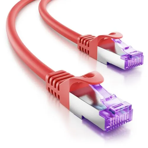 deleyCON 6m CAT7 Netzwerkkabel RJ45 10 Gigabit SFTP PiMF in rot von deleyCON