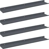 vidaXL Schwebendes Regal 4 Stk Anthrazit 60 x 9 x 2,5 cm - Platzsparendes Wandregal aus robustem Stahl, ideal für moderne Räume. Bietet stilvollen Stauraum und hebt das Design Ihres Wohnraums hervor.