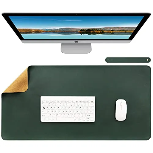 Olrla 80x40cm Kork-Leder Schreibtischmatte, wasserdicht Büro & Zuhause
