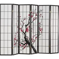 Homestyle4u 6-tlg. Paravent in Schwarz 264x179 cm in schwarz von Homestyle4u