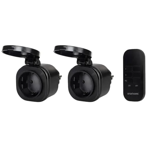 Smartwares SH4-99653 Funk-Steckdosen-Set - Automatisierungstechnik: Steuern Sie Leuchten oder Geräte bis 3000 W mit diesem praktischen Set, ideal für den Außeneinsatz und kompatibel mit der BASIC Serie.