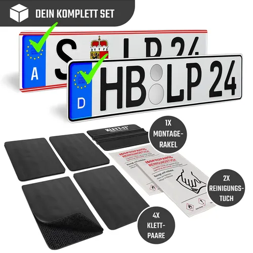 Kennzeichenhalter rahmenlos Nummernschildhalterung Auto Motorrad Rollter 4 Stück