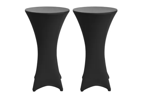 Beautissu Stehtischhusse Stella, 2er Set Stretch Ø80-85cm in schwarz von Beautissu