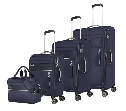 Travelite Kofferset 4-teilig MIIGO - Koffer Set aus recyceltem Material, nachhaltig und erweiterbar, inklusive 4 Rollen und TSA Schloss - ideal für umweltbewusste Reisende.