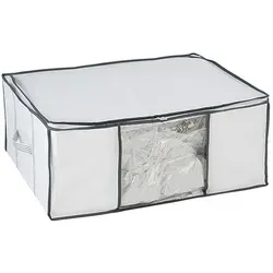 WENKO Vakuum Soft Box L mit Blitz-Ventil Weiß - Aufbewahrungsbehälter mit Deckel, bietet bis zu 75 % Platzersparnis und langanhaltenden Schutz durch Vakuum-Technologie und praktisches Blitzventil.