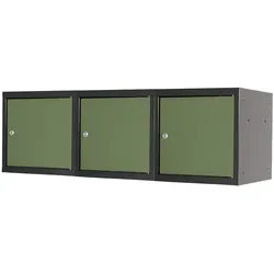 Proregal Mega Deal | 3x Schließfachwürfel Blocky mit Zylinderschloss + 2 Schlüssel | HxBxT 40x40x40cm | Anthrazit/Resedagrün