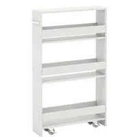 Costway 4 Etagen Küchenwagen Badregal Reines Weiß 47.5 x 13 x 80.5 cm