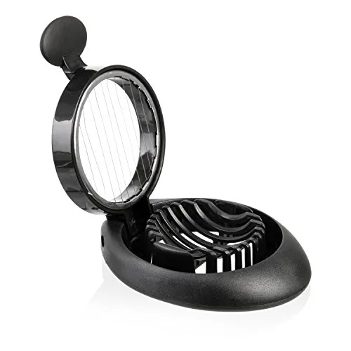 wenco Eierschneider, Für 5 mm dünne Eierscheiben, Rostfreie Edelstahl-Schneiddrähte, Spülmaschinengeeignet, Kunststoff, Schwarz, 507608, 11.5 x 4 x 28 cm