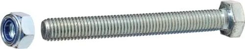 Sechskantschraube M12x90 M12 x 90mm DIN 931/10.9 verzinkt inkl. selbsts. Mutter