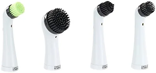 AGT Zubehör zu Reinigungs Bürste: 4 Bürsten-Aufsätze für Schall-Reinigungsbürste SRB-155 im Zubehör-Set (Elektrische Bürste zum Putzen, Bad, Wasserhahn)