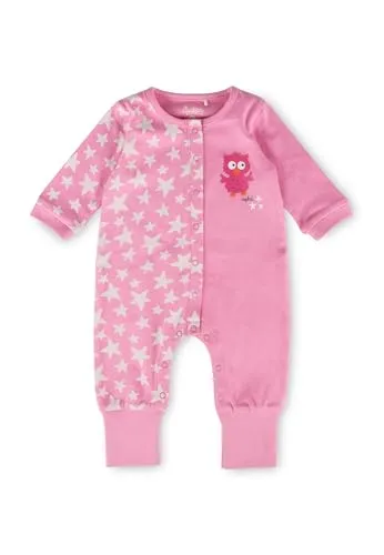 Sigikid Unisex Baby Overall Nachtwäsche, Rosa, 68 - Schlafstrampler für Baby-Jungen, aus 100% Bio-Baumwolle, mit extra langer Druckknopfleiste für einfaches An- und Ausziehen und liebevollem Sternchenprint.