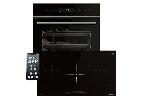 Autarkes Herdset EB8317HC + IH89005FZ: Induktionskochfeld mit Drehspieß - Herdsets mit intuitiver Touchsteuerung, Drehspieß für perfekte Fleischzubereitung und Heißluftfunktion für gleichmäßige Garergebnisse. Ideal für moderne Küchen.