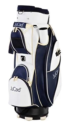 JuCad Bag Style I Golftasche I Außentasche I Schirmfach I Farbe weiß-Blau-Beige