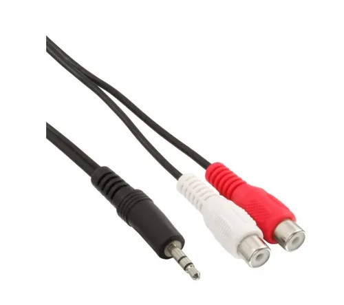 InLine Cinch/Klinke Kabel, 2x Cinch Buchse an 3,5mm Klinke Stecker, 0,2m