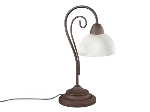 Reality Leuchten LED Nachttischlampe mit Dimmfunktion - Nachttischleuchte im Landhausstil, dimmbar in 3 Stufen, mit wechselbarem LED-Leuchtmittel für warmweißes Licht, ideal für gemütliche Schlafzimmeratmosphäre.