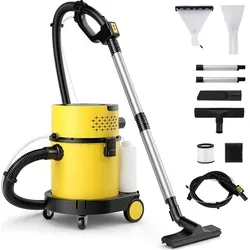 GOPLUS Nass- & Trockensauger 1200W, Industriestaubsauger 20 L Behälter | 17 Kpa | mit Blasfunktion | HEPA- & Schwammfilter - Gelb