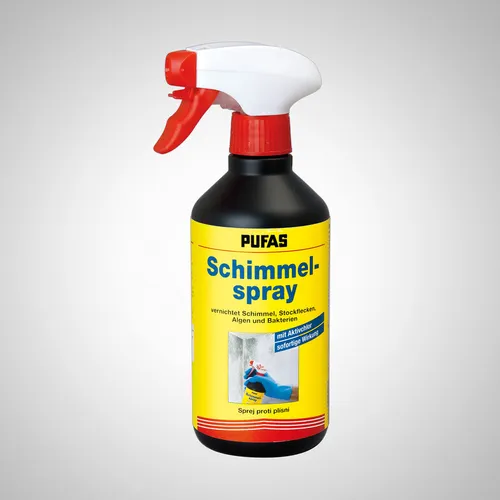 PUFAS Schimmel-Spray Aktiv-Chlor CL 1 l - Reinigungsmittel zur effektiven Schimmelbekämpfung auf mineralischen Untergründen, ideal für eine gründliche und langanhaltende Reinigung.