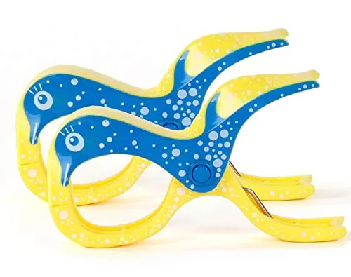 Tuuli Yacht u. Boot Clips - Wäsche Klammern für die Reling Dolphin blau/gelb (2 Stück)