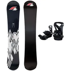 F2 Set Snowboard Rental Machine 145cm mit Protector & Bindung M