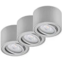 Oktaplex 3er Set Deckenspot Lile S Schwenkbar inkl. LED-Module Warmweiß 3000K 230V Aluminium Gebürstet