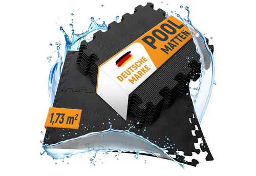 NEOLYMP 18 Stück Pool Unterlage - Rutschfeste und langlebige Bodenschutzmatte - Poolinnenfolien: Hochwertige, zuschneidbare Unterlegmatte schützt vor Beschädigungen, ist schalldämpfend und wärmeisolierend, ideal für alle Böden, auch uneben.