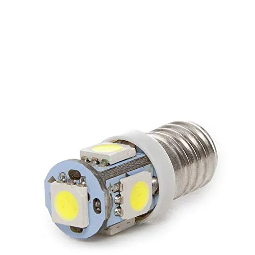 Glühbirne LED E10 1W 90Lm 6000ºK 12VDC LED s 40.000H [CA-E10-5MD5050-CW] | Greenice