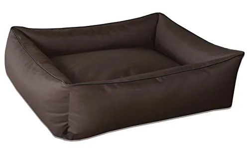 BedDog Hundebett MAX - Ergonomisches Hundekissen für mittlere Hunde, braun - Hochwertiges Hundebett mit abnehmbarem, waschbarem Bezug. Ergonomische Form und stabiler Rand für optimalen Komfort und Sicherheit. Ideal für drinnen und draußen.