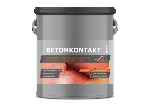 BEKATEQ Putzgrundierung BK-165 Betonkontakt - 1kg für 5-6 m² - Wand-Grundierungen mit extremer Haftung für glatte und unebene Untergründe, ideal für Innen- und Außenanwendungen, wasser- und frostbeständig, ermöglicht